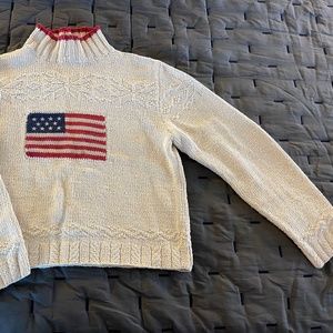Vintage Ralph Lauren Hand Knitted American Flag Sweater